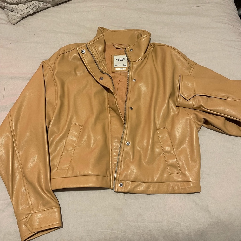 Tan Vegan Leather Abercrombie Jacket